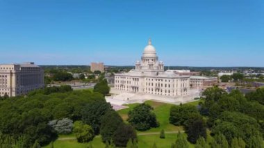 Rhode Island State House havadan görünüşlü Providence şehir merkezinde, Rhode Island RI, ABD. Bu bina Rhode Island eyaletinin başkentidir..