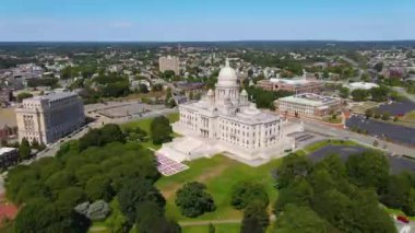 Rhode Island State House havadan görünüşlü Providence şehir merkezinde, Rhode Island RI, ABD. Bu bina Rhode Island eyaletinin başkentidir..