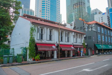 Çin Mahallesi tarihi ticari binası Boon Tat Caddesi, Amoy Caddesi, Outram Bölgesi, Singapur.