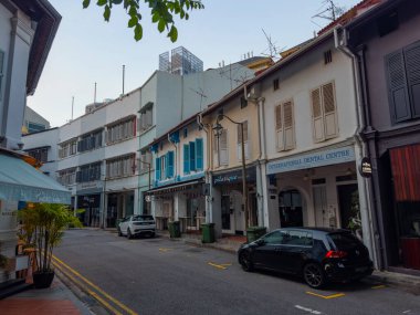 Chinatown tarihi ticari binası Gemmill Yolu üzerinde Club Street, Outram bölgesi, Singapur.