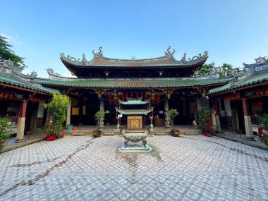 Main Hall of Thian Hock Keng Temple (Palace of Heavenly Happiness). This temple is a Mazu (Matsu) temple on Telok Ayer Street in Chinatown, Outram district of Central Area, Singapore. clipart