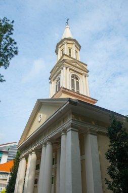 Victoria Caddesi 'ndeki Good Shepherd Katedrali Orta Bölge, Singapur' daki Bras Basah Yolu 'nda.. 