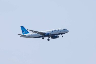 JetBlue Airbus 320-232 N630JB 'Honk If You Love Blue' Boston Logan Uluslararası Havaalanı, Boston, Massachusetts MA, ABD. 