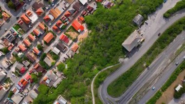 Otrobanda tarihi merkez hava manzarası Willemstad, Curacao 'da. Tarihi Willemstad UNESCO 'nun Dünya Mirası Bölgesi. 
