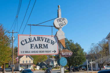 Sterling Ortak Merkezi, Massachusetts MA 'da Clearview Çiftliği tabelası, ABD. 
