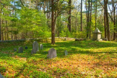 ABD 'nin Massachusetts MA, Scituate kasabasındaki Cushing Memorial State Park' taki tarihi mezarlık.. 