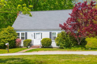 Cape Cod tarzı bina 330 First Parish Yolu, tarihi şehir merkezi Scituate, Massachusetts MA, ABD. 