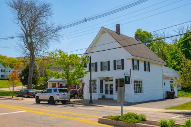 ABD 'nin Massachusetts MA, Scituate kasabasındaki Kuzey Scituate kasabasındaki Gannett Yolu' ndaki tarihi ticari bina.. 