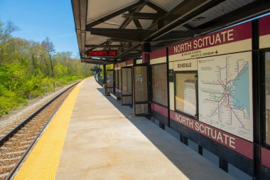 MBTA Kuzey Scitate İstasyonu Greenbush Hattı Kuzey Scituate, Massachusetts, ABD.