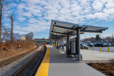 Fall River New Bedford Line için MBTA Middleborough istasyonu, Massachusetts MA, ABD.