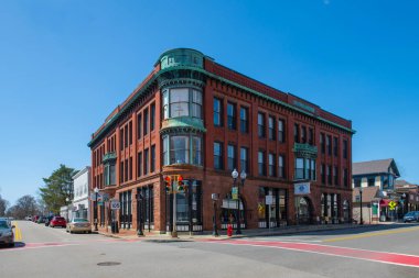 Bank Building ve Town Hall Annex binası Middleboro, Massachusetts MA 'nın tarihi şehir merkezinde, Main Street 20 Center Street binasında.. 