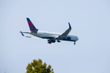 Delta Hava Yolları Boeing 767-332ER N175DZ Boston Logan Uluslararası Havalimanı, Boston, Massachusetts MA, ABD. 