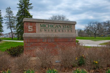 Michigan Eyalet Üniversitesi 'nin imzası Doğu Lansing, Michigan MI, ABD. 