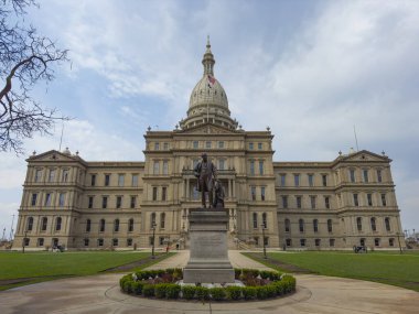 Austin Blair heykeli Michigan Eyalet Meclisi önünde 100 N Capitol Bulvarı, Lansing, Michigan MI, ABD. 