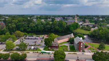 Tarihi Wilkinson Mill Havadan Bina Manzarası Roosevelt Bulvarı, Pawtucket, Rhode Island RI, ABD.