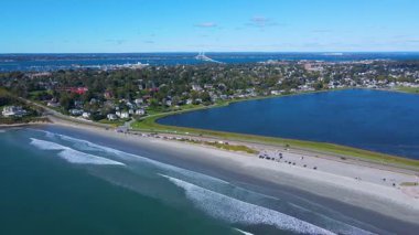 Newport Limanı hava görüntüsü Narragansett Körfezi, Newport şehri, Rhode Island RI, ABD. 