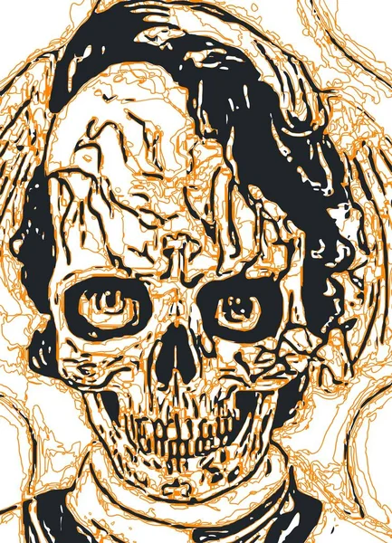 Skull minimalist line art,drawing