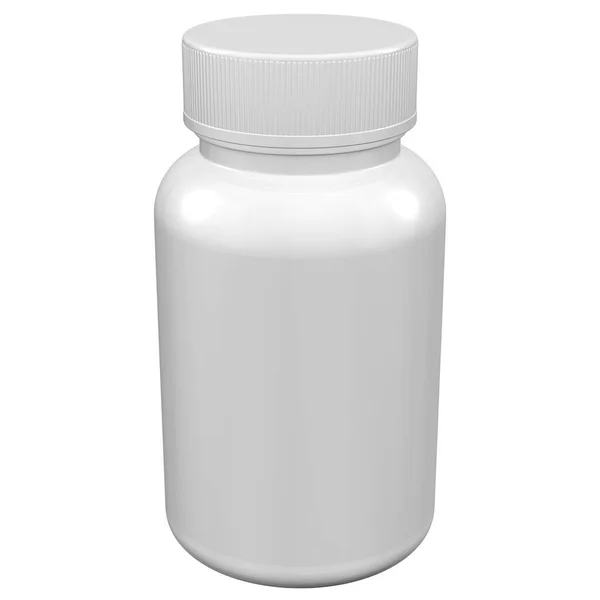 Rendering Einer Leeren Weißen Plastikflasche Mit Schwarzem Und Weißem Hintergrund — Stockfoto