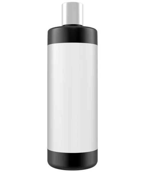 黒と白の背景を持つ空白の白いプラスチックボトルの3Dレンダリング — ストック写真