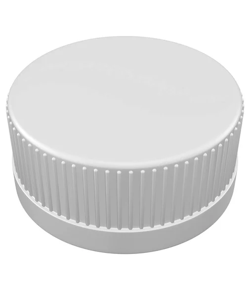 Renderização Garrafa Plástico Branco Branco Com Fundo Preto Branco — Fotografia de Stock