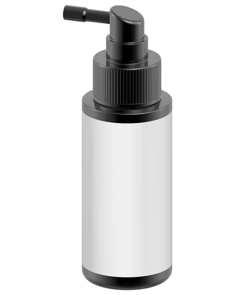 Representación Botella Plástico Blanco Blanco Con Fondo Blanco Negro — Foto de Stock