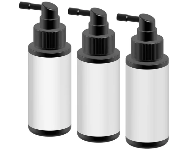 Renderowania Puste Białe Plastikowe Butelki Czarnym Białym Tle — Zdjęcie stockowe