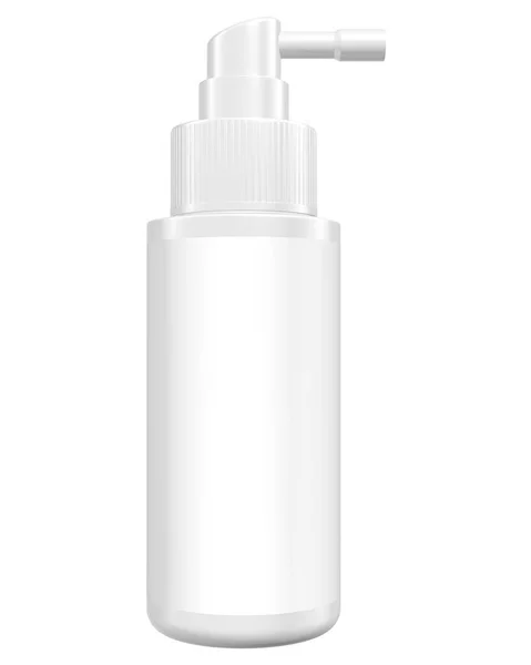 Renderização Garrafa Plástico Branco Branco Com Fundo Preto Branco — Fotografia de Stock