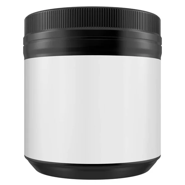 白い背景に蓋のある瓶の3Dレンダリング — ストック写真