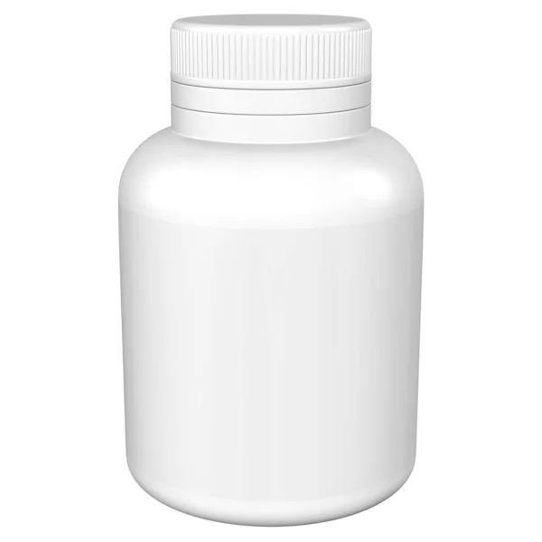 Frasco Comprimidos Medicina Isolado Fundo Branco — Fotografia de Stock