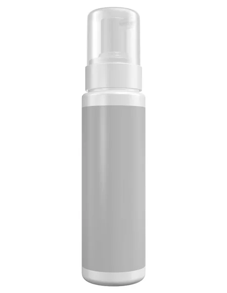 Botella Cosmética Con Aerosol Blanco Representación Aislada Sobre Fondo Blanco — Foto de Stock