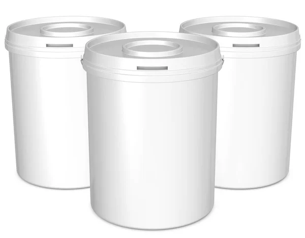 Plastic Containers White Background — Stock Photo, Image