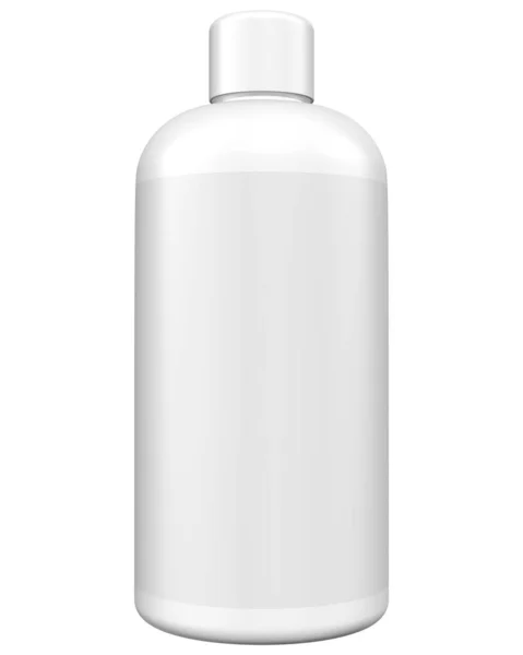 黒と白の背景を持つ空白の白いプラスチックボトルの3Dレンダリング ロイヤリティフリーのストック写真
