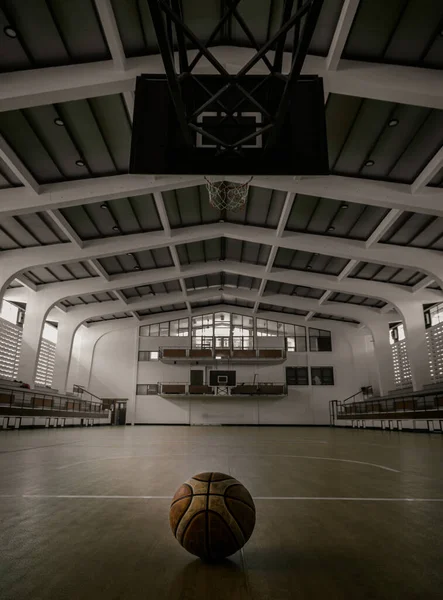 Бангкок Таїланд 2022 Баскетбольний Розміщений Корті Баскетбольному Спортзалі Вид Порожнього — стокове фото