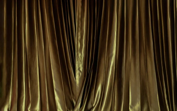 Golden Brown elegant curtain stripe background decoration wallpaper. Golden Brown curtain texture, Space for design, Selective Focus.