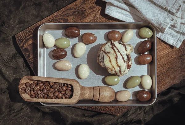 Chocobon Bollo Chocolate Suave Cubierto Con Glaseado Queso Crema Rico — Foto de Stock