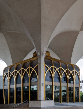 Bkk, Tayland-23 Haziran 2023-Güzel Mimari Tasarım Merkezi Cami Vakfı ve Tayland İslam Merkezi. İslam İşleri için inşa edilen dış binanın ayrıntıları zarif, İslami sanat konseptiyle tasarlanmıştır. Müslüman camii.