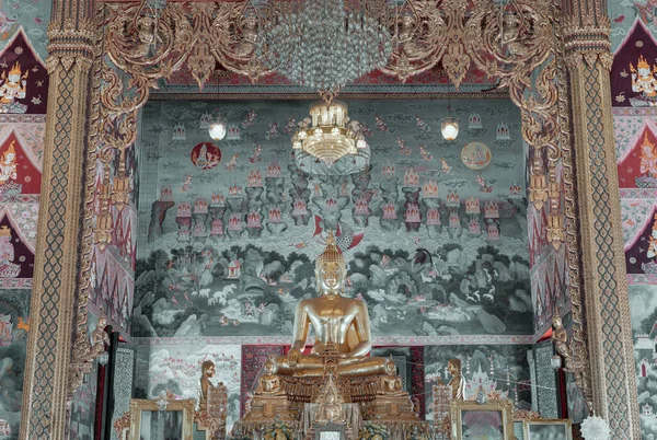 Samut Songkram Tajlandia Kwi 2023 Złoty Posąg Buddy Lub Złoty — Zdjęcie stockowe