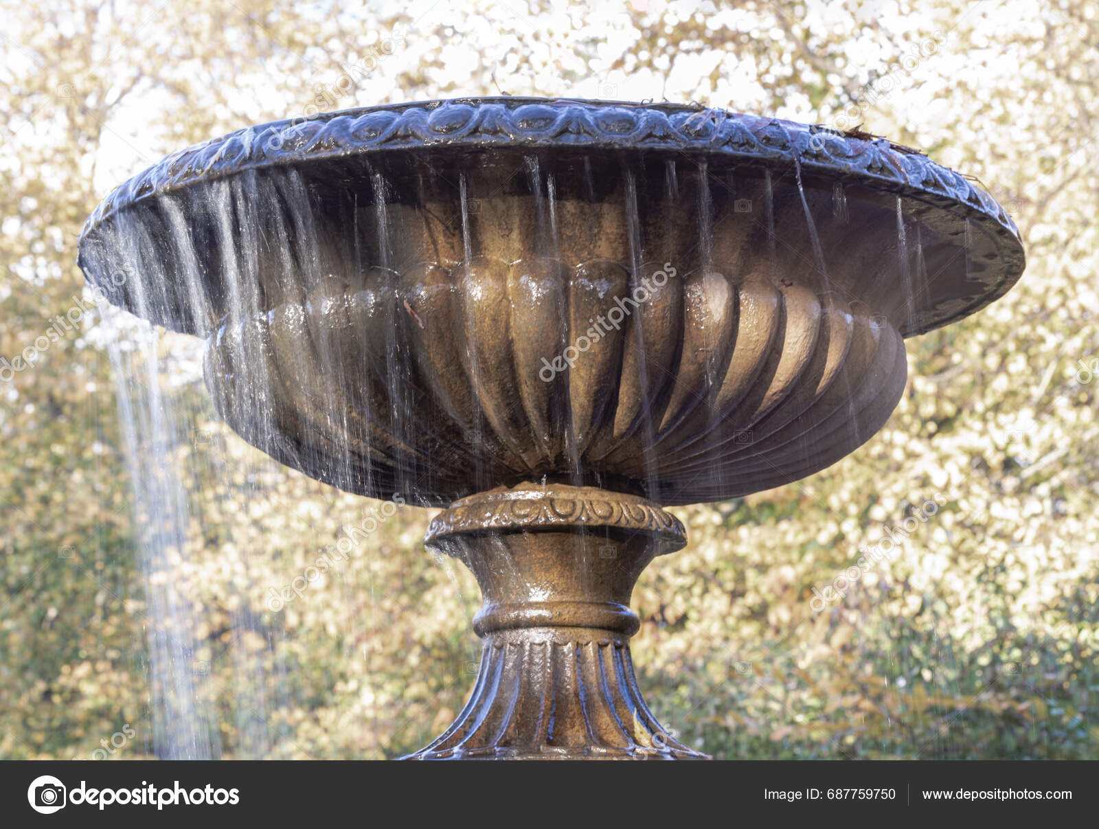 Close Tiered Water Fountain Statues Regent Park Which Creates Aesthetic ...