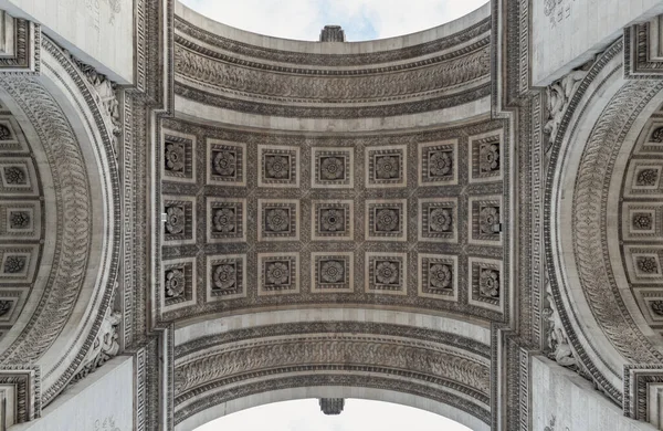 France Paris Jan 2024 Looking Centre Famous Arc Triomphe Detail — Stock Photo, Image