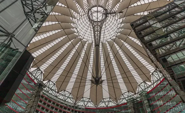 Βερολίνο Γερμανία Δεκ 2023 Γυάλινη Οροφή Sony Center Είναι Ένα Εικόνα Αρχείου