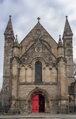 Edinburgh, Scotland - Jan 16, 2024 - Exterior architecture of Mansfield Traquair Centre in Edinburgh. Scotland. Copy space, Selective focus. clipart