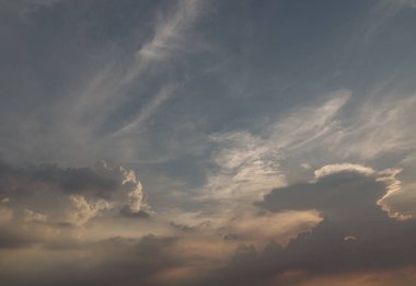 Colorful dramatic sky with cloud before sunset. Amazing clouds like a heaven for background wallpaper and texture, Concept idea of Imaginative clouds nature, Nature abstract composition, use it as your wallpaper, poster and Space for text, Selective  clipart