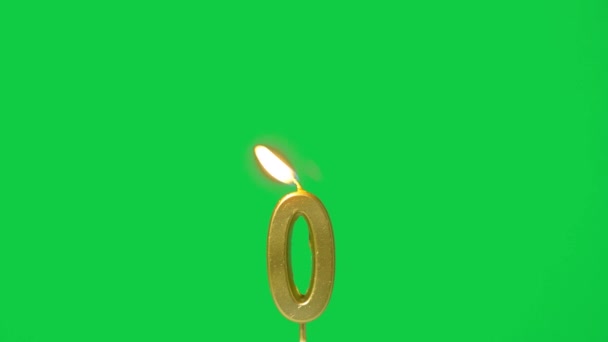 Nahtlose Schleife Kerzenlicht Goldene Kerze Nummer Null Form Für Die — Stockvideo
