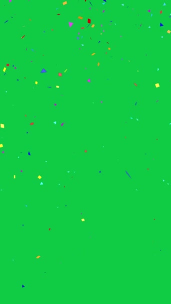 Vertical Loop Sem Costura Animação Partículas Confetes Coloridos Caindo Decoração — Vídeo de Stock