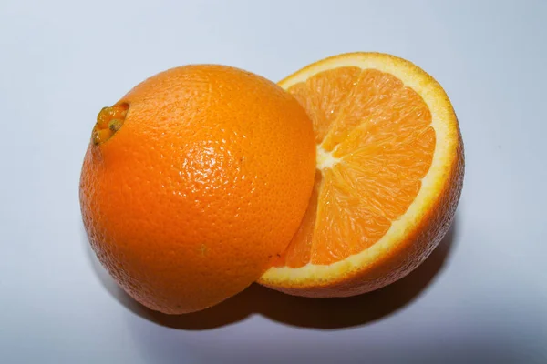 Orange Juicy Oranges Isolated White Background Healthy Eating Delicious Fruits — Stock Photo, Image