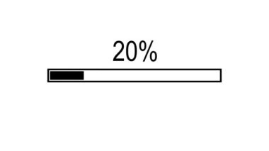 Yükleniyor. Siyah çizgi bir oyukla dolu. 1 'den 100' e kadar sayma yüzdesi