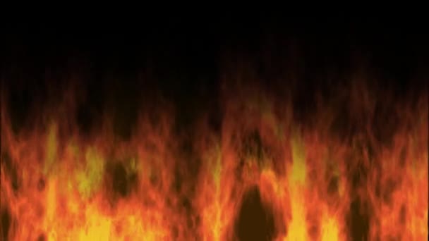 Siyah Arka Planda Yanan Ateş Arkaplanı Ateşle — Stok video