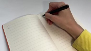 Deftere 2025 'i bir kalemle yaz. Gelecek yıl için planlar yeni bir deftere yazılmıştır..