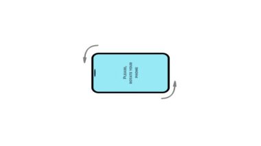 Telefonu kapatmayı düşünen bir telefon. Lütfen telefonunuzu çevirin. Telefon Döndürme Canlandırması