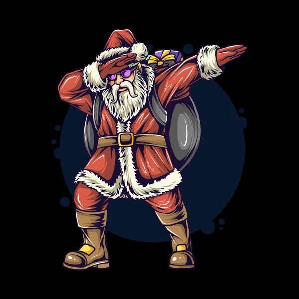 Natal Santa Claus Dabbing Dance Stok Ilustrasi 